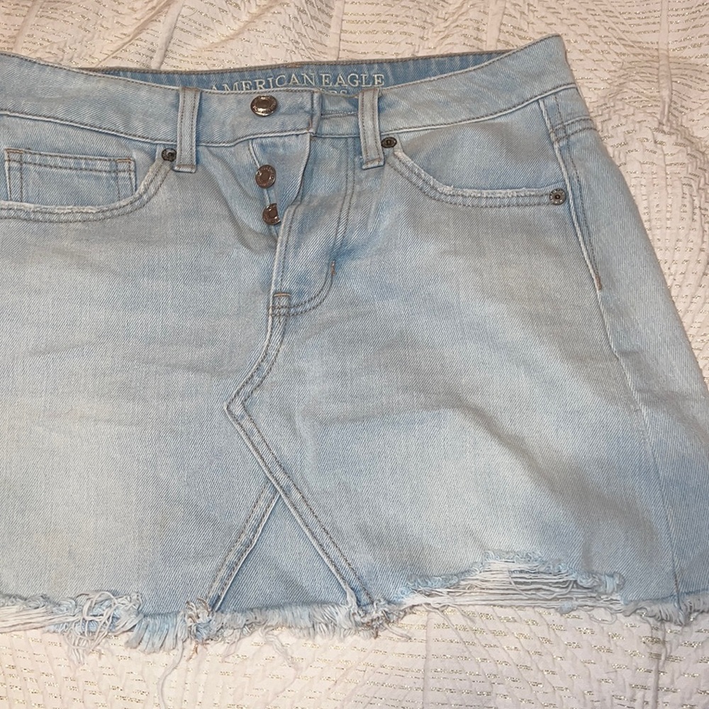 American Eagle Light Wash Jean Skirt Women’s Size 0